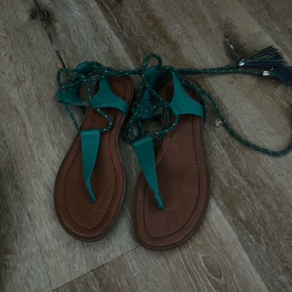 Nine West Sandals with ankle ties and tassels. size 7 - Picture 1 of 1